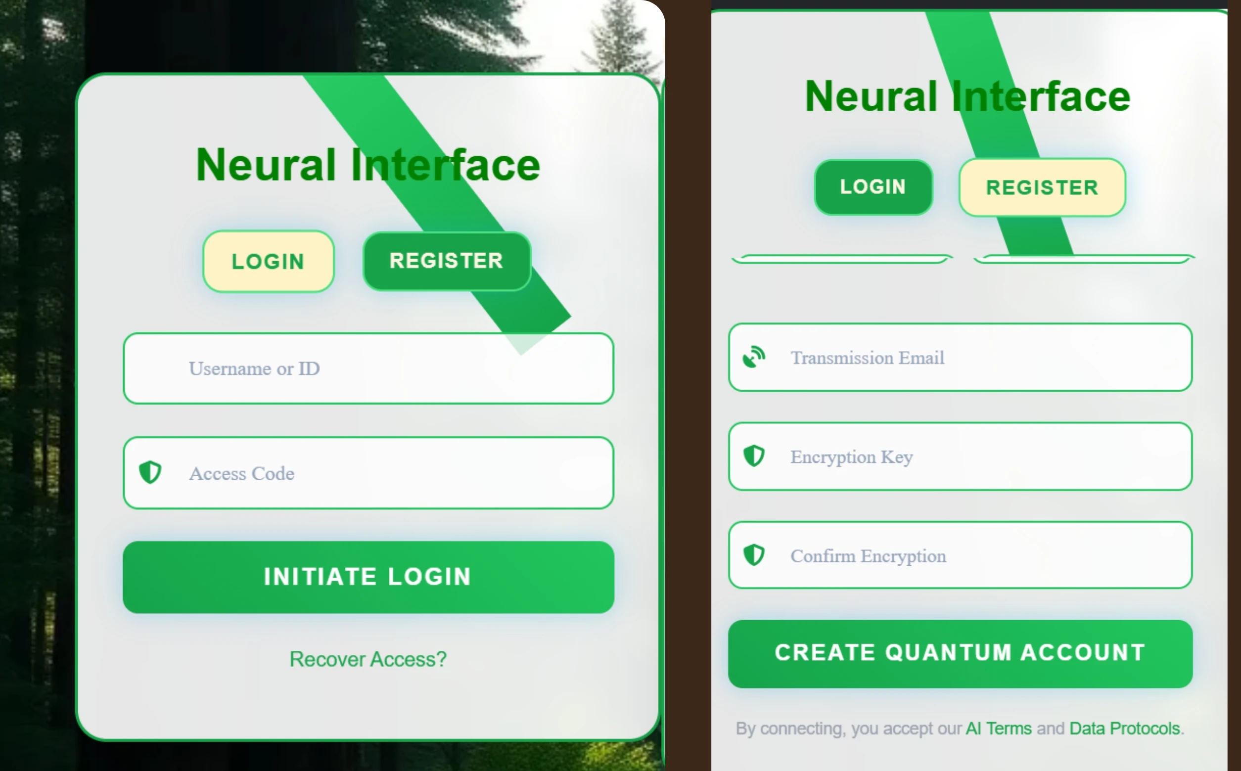 Futuristic Login & Register