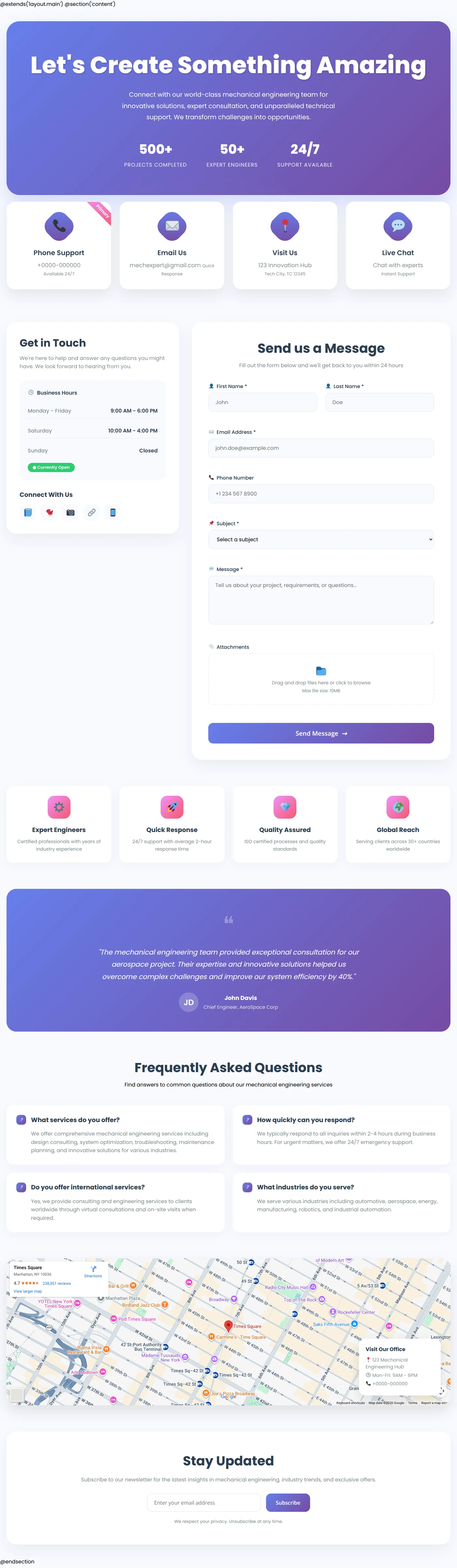 Smart & Stylish Contact Page