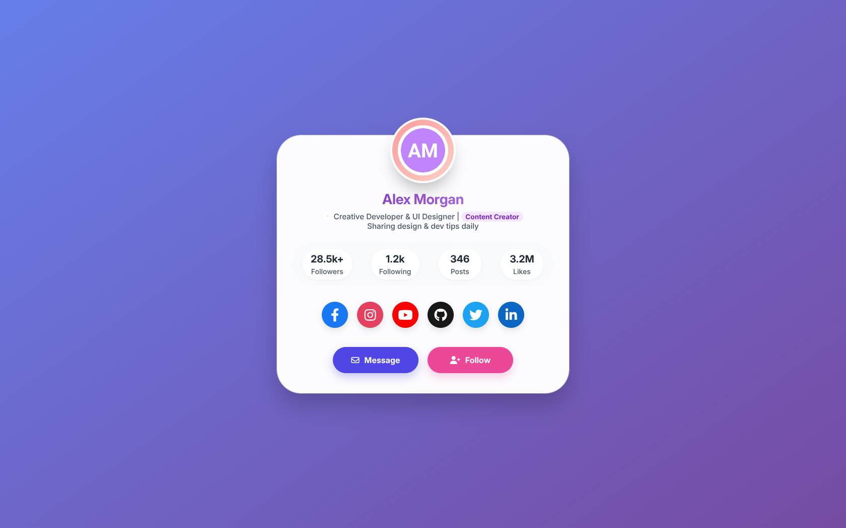 Interactive Profile Card | Personal Branding UI