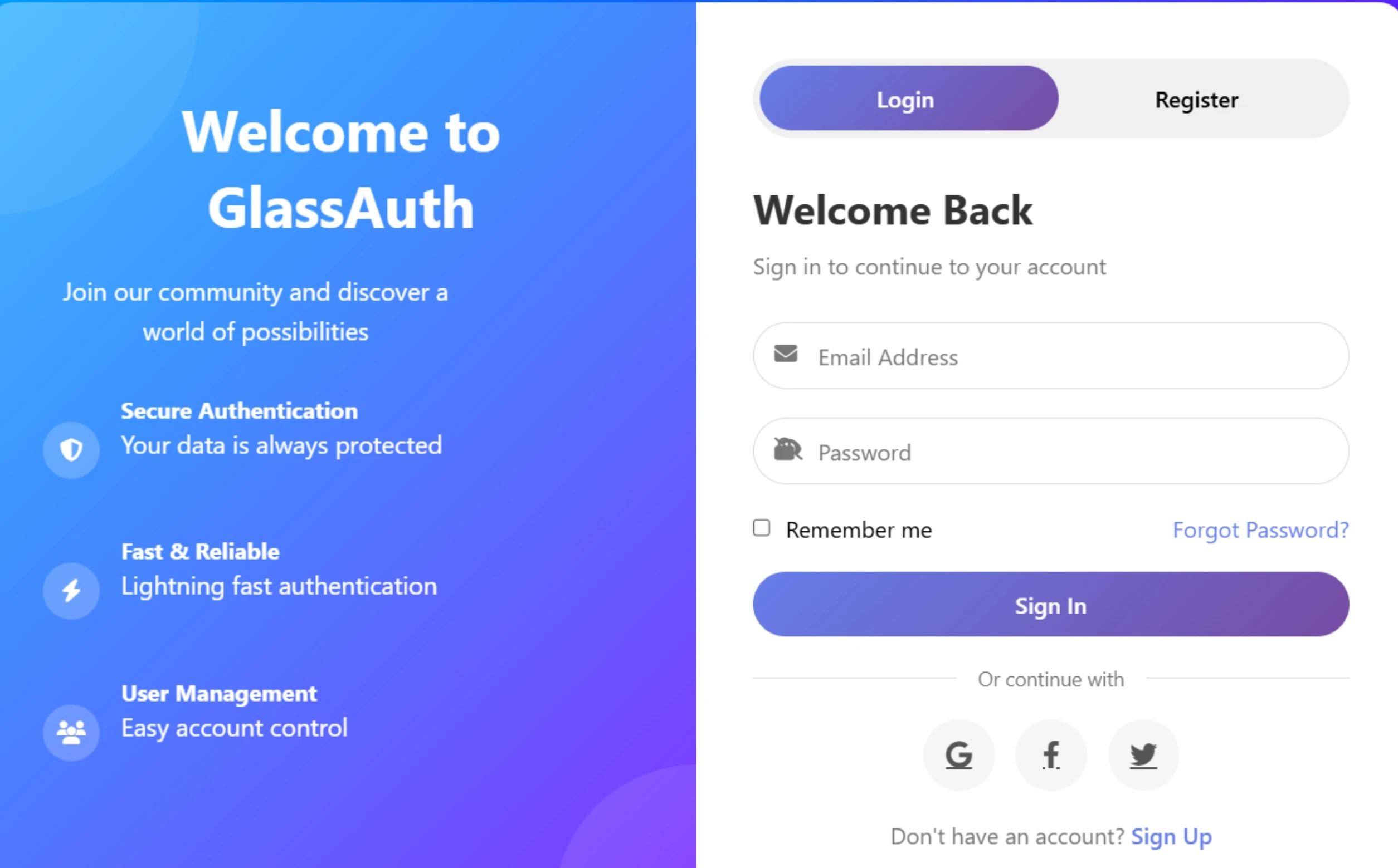 Glass Auth | Login & Signup - Image 2
