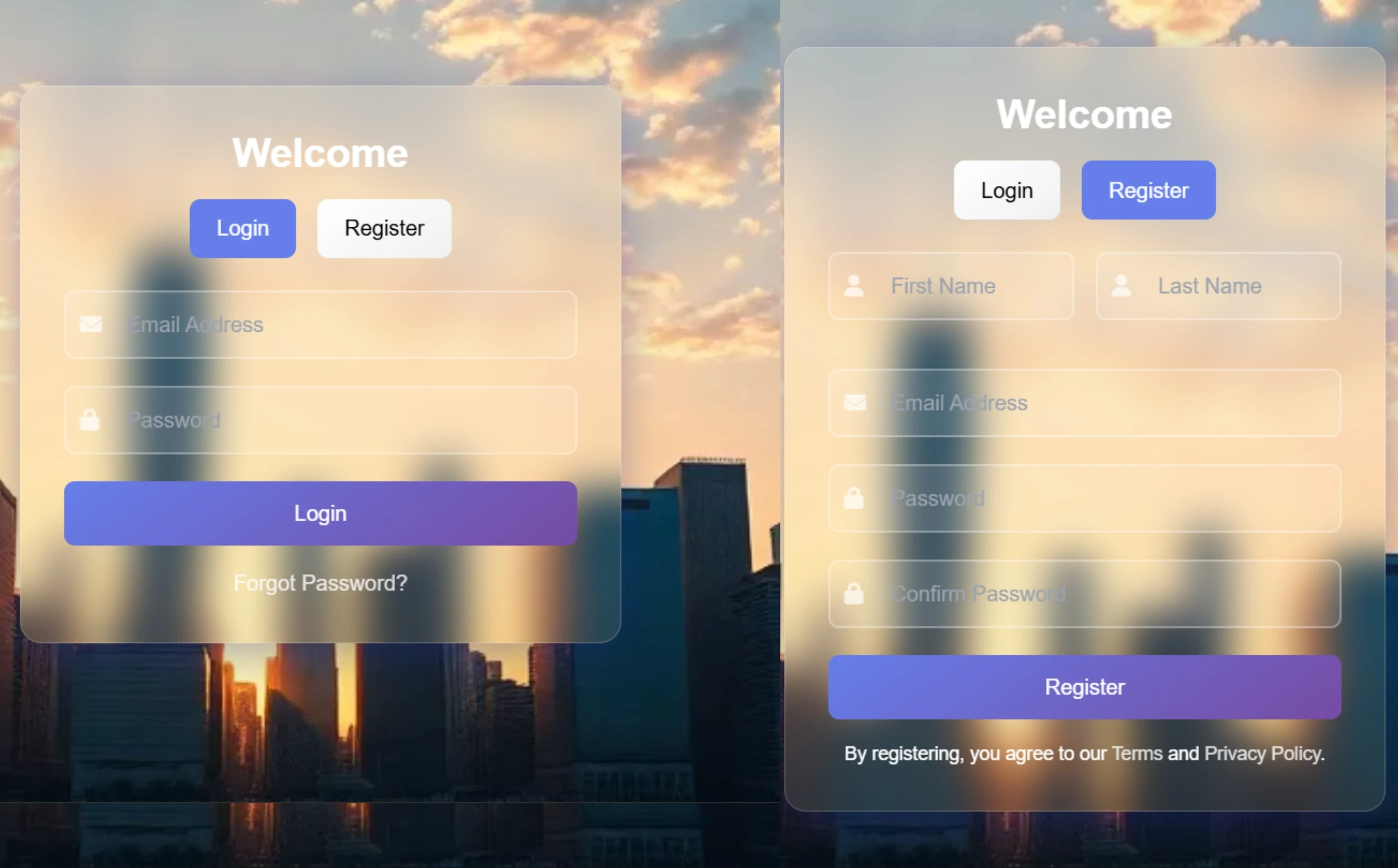 Secure Login & Register Portal