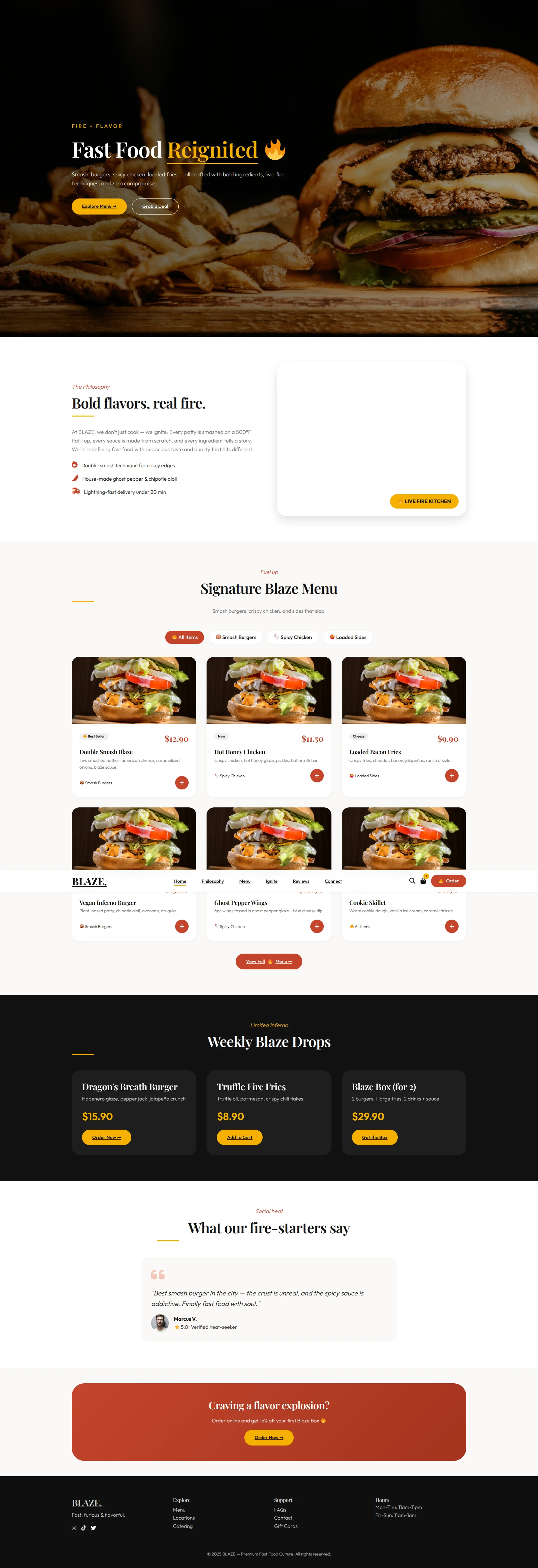 BLAZE | Fire-Driven Fast Food Experience